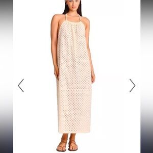 Vitamin A Cream Eyelet Halter Maxi